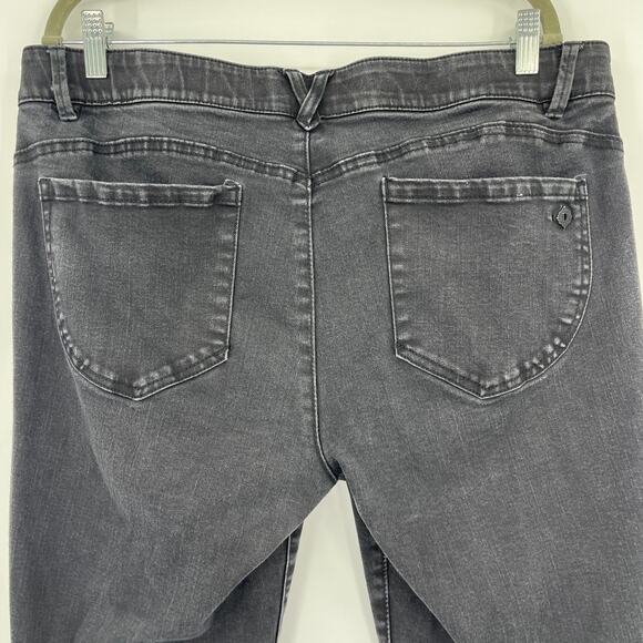 Democracy Ab Technology Crop Skinny Womens Jeans Sz 16 Black Slimming Stretchy - Picture 5 of 10